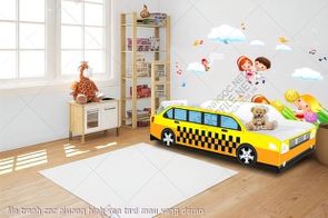 file tranh cnc giuong hinh xen taxi mau vang