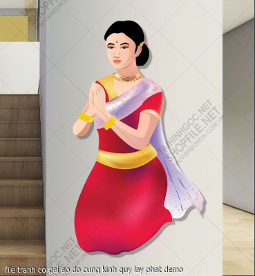 file tranh co gai ao do cung kinh quy lay phat