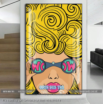 file tranh co gai cartoon hoat hinh 01082024 h