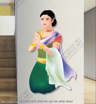 file tranh co gai cung kinh chap tay quy lay phat