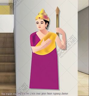 tranh phat giao file tranh co gai tre tay cam mui giao hien ngang