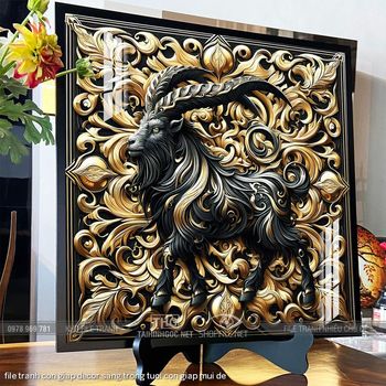 file tranh con giap decor sang trong tuoi con giap mui de