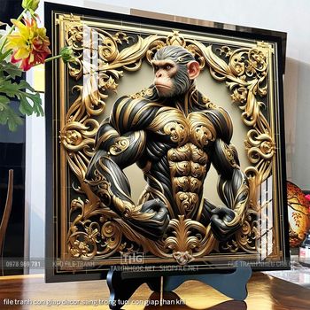 file tranh con giap decor sang trong tuoi con giap than khi