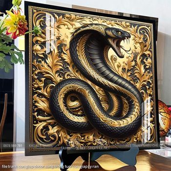 file tranh con giap decor sang trong tuoi con giap ty ran