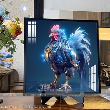 file tranh con giap decor tuoi con ga dau 002