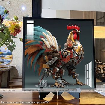 file tranh con giap decor tuoi con ga dau 003