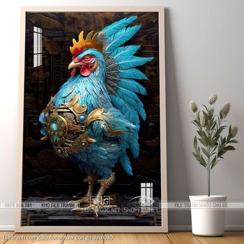 file tranh con giap decor tuoi con ga dau 010