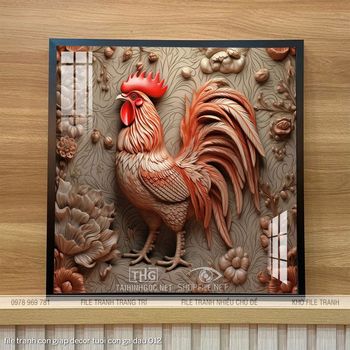 file tranh con giap decor tuoi con ga dau 012