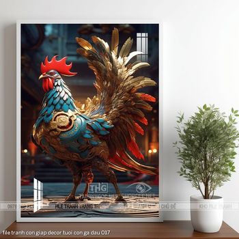 file tranh con giap decor tuoi con ga dau 017