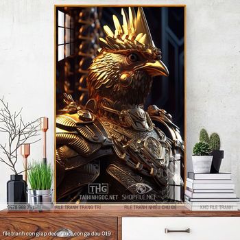 file tranh con giap decor tuoi con ga dau 019