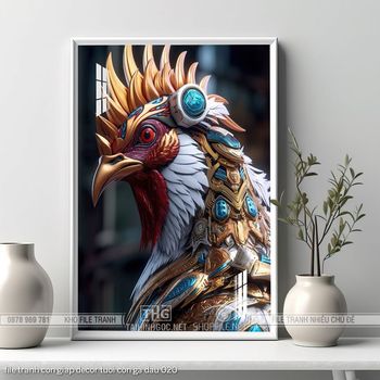 file tranh con giap decor tuoi con ga dau 020