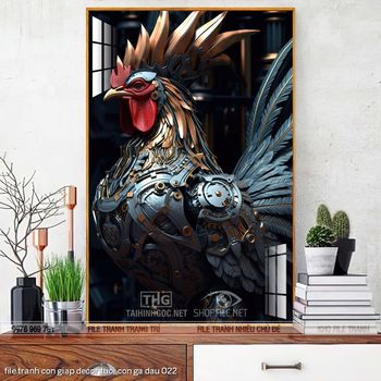 file tranh con giap decor tuoi con ga dau 022