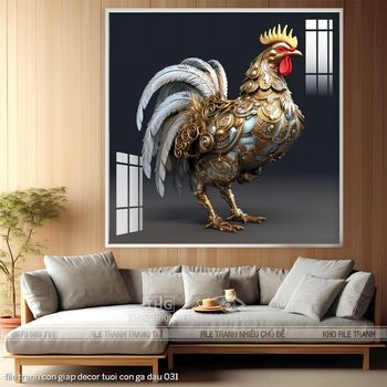file tranh con giap decor tuoi con ga dau 031