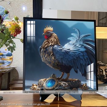 file tranh con giap decor tuoi con ga dau 033
