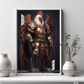 file tranh con giap decor tuoi con ga dau 034