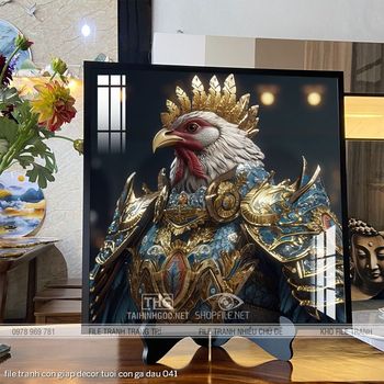 file tranh con giap decor tuoi con ga dau 041