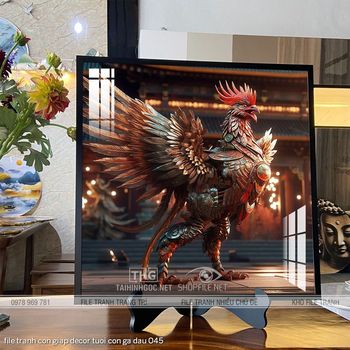 file tranh con giap decor tuoi con ga dau 045