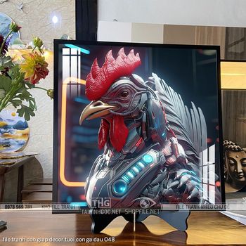 file tranh con giap decor tuoi con ga dau 048