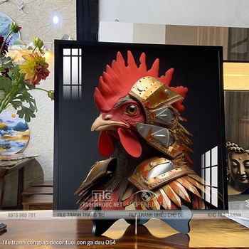 file tranh con giap decor tuoi con ga dau 054