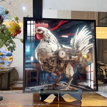 file tranh con giap decor tuoi con ga dau 057