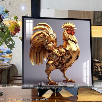 file tranh con giap decor tuoi con ga dau 059