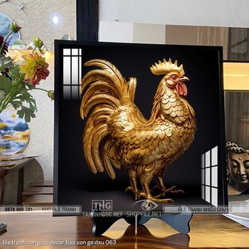 file tranh con giap decor tuoi con ga dau 063