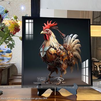 file tranh con giap decor tuoi con ga dau 064