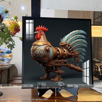 file tranh con giap decor tuoi con ga dau 065