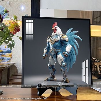 file tranh con giap decor tuoi con ga dau 067