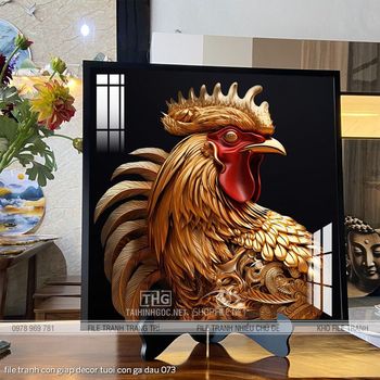 file tranh con giap decor tuoi con ga dau 073