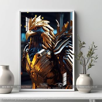 file tranh con giap decor tuoi con ga dau 075