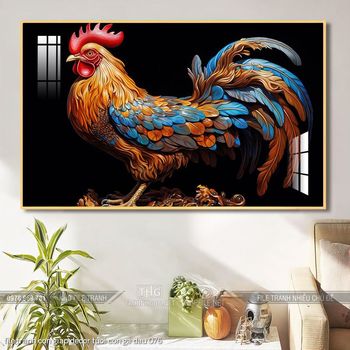 file tranh con giap decor tuoi con ga dau 076