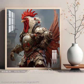 file tranh con giap decor tuoi con ga dau 079