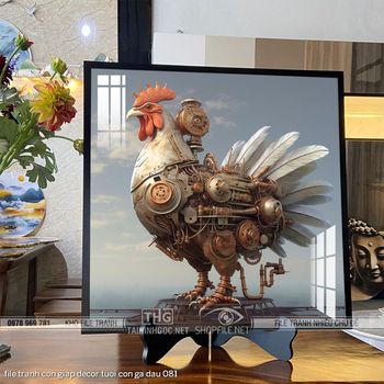 file tranh con giap decor tuoi con ga dau 081