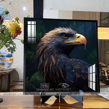 file tranh con giap decor tuoi con ga dau 082