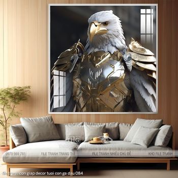 file tranh con giap decor tuoi con ga dau 084