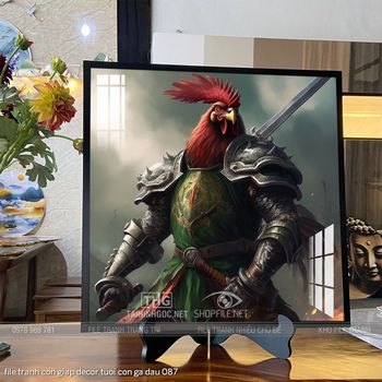 file tranh con giap decor tuoi con ga dau 087