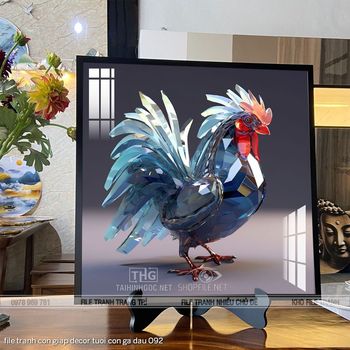 file tranh con giap decor tuoi con ga dau 092