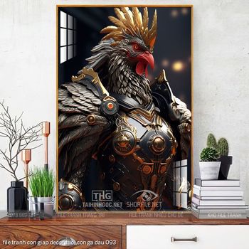 file tranh con giap decor tuoi con ga dau 093