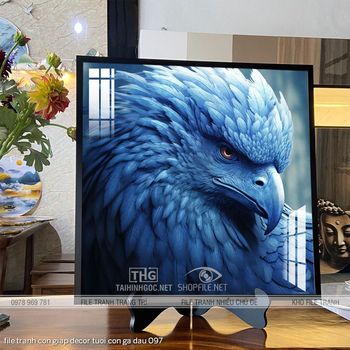 file tranh con giap decor tuoi con ga dau 097