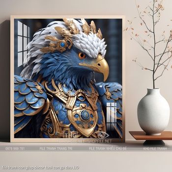 file tranh con giap decor tuoi con ga dau 110