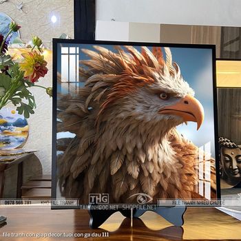 file tranh con giap decor tuoi con ga dau 111