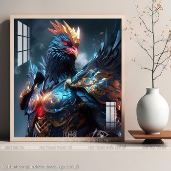 file tranh con giap decor tuoi con ga dau 128