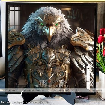 file tranh con giap decor tuoi con ga dau 146