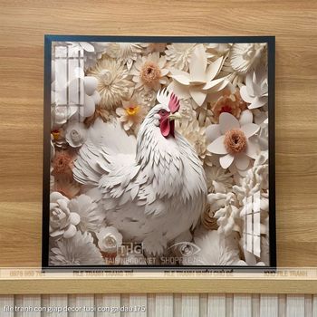 file tranh con giap decor tuoi con ga dau 175