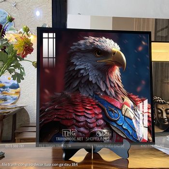 file tranh con giap decor tuoi con ga dau 184