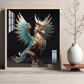 file tranh con giap decor tuoi con ga dau 194