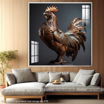 file tranh con giap decor tuoi con ga dau 270