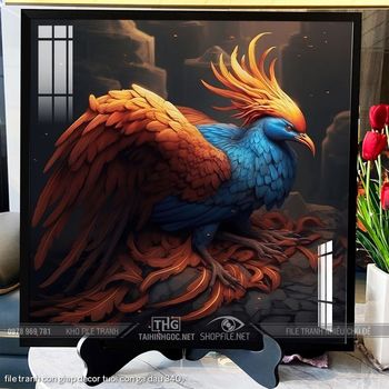 file tranh con giap decor tuoi con ga dau 340