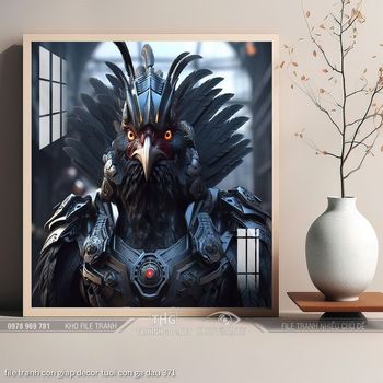 file tranh con giap decor tuoi con ga dau 371